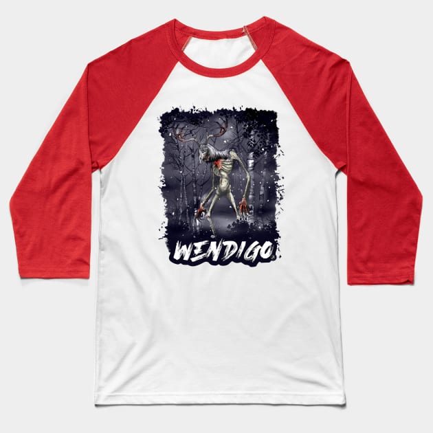 Wendigo Baseball T-Shirt by CreepyAcres